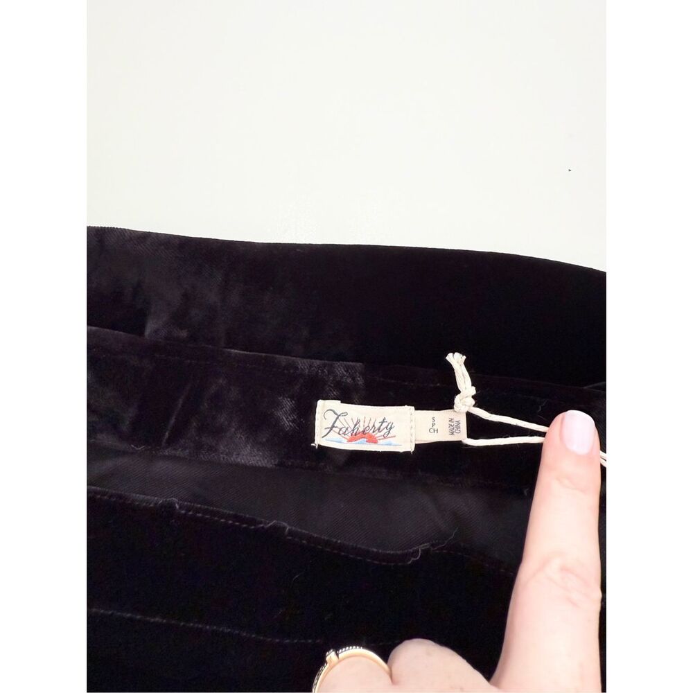 Faherty Womens Black Stretch Silk-Blend Velvet Ina Slip Skirt Size Small NWT - Picture 5 of 6